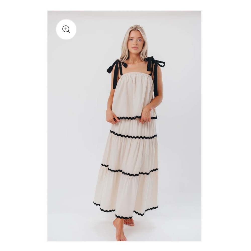 Two piece set bow tie top and maxi skirt